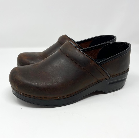 DANSKO Professional Healthcare Brown Leather Clogs